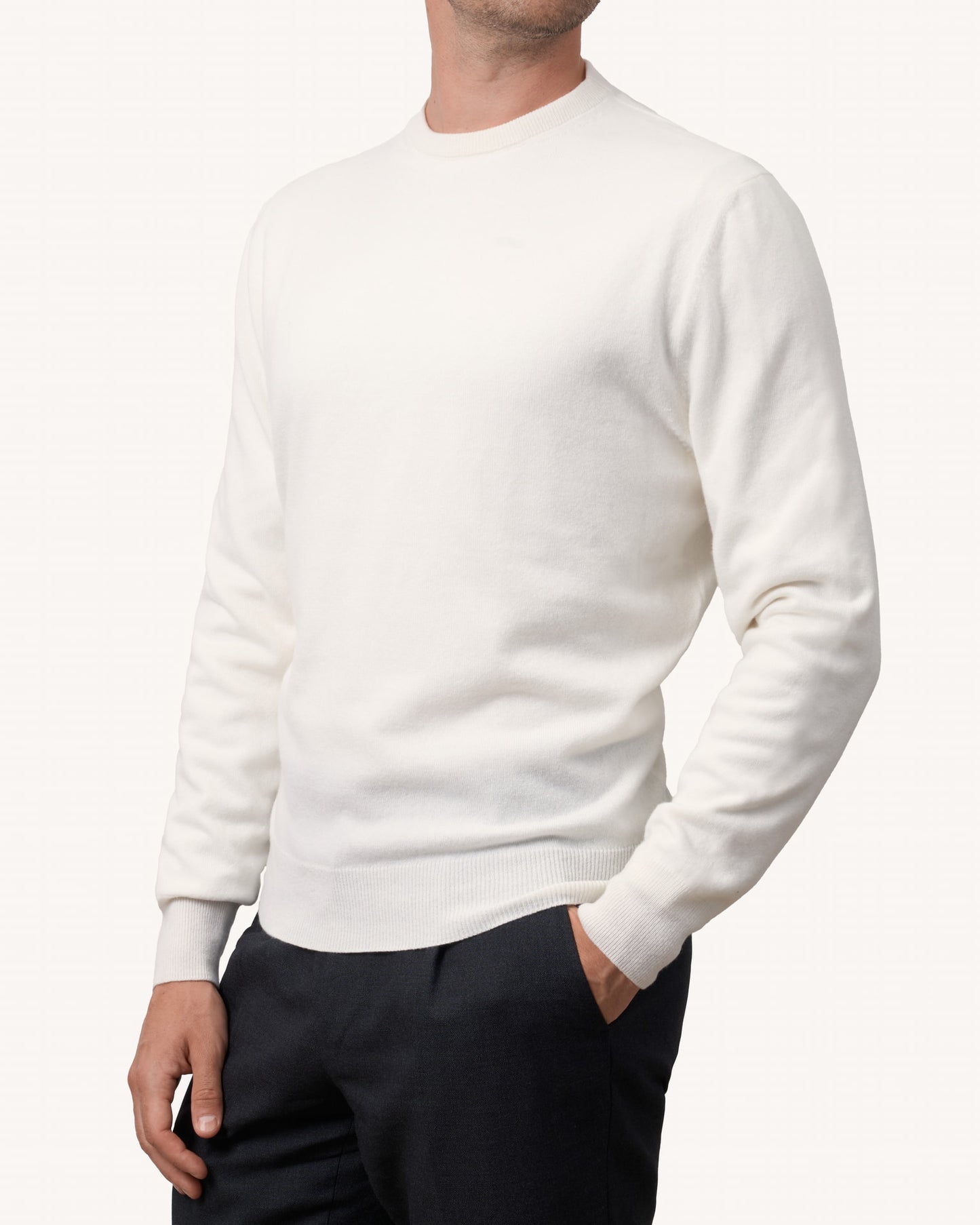 Crewneck White - The Cashmere Collection